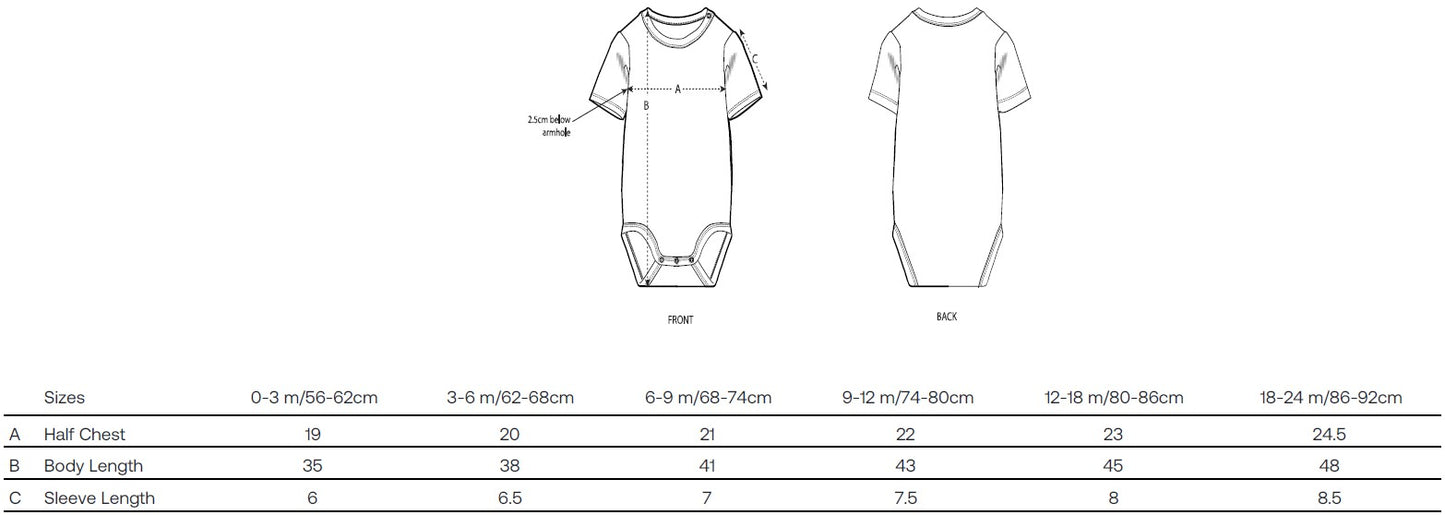 Kurzärmeliger Baby-Body Berge & Herz