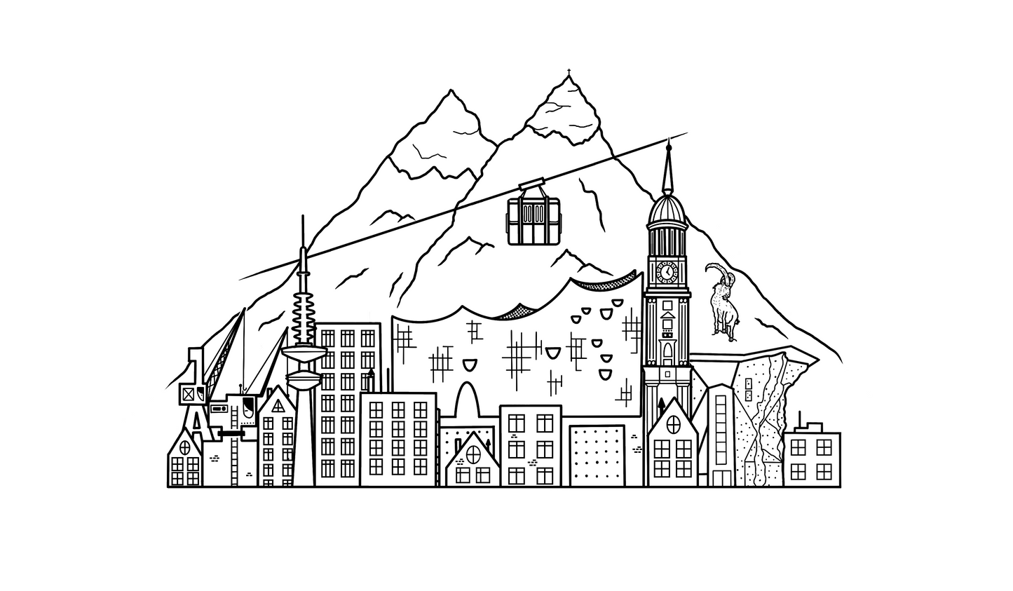 T-Shirt Hamburg trifft Alpen