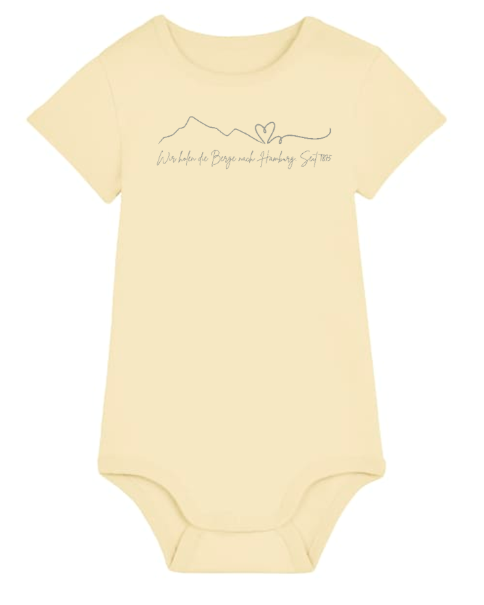 Kurzärmeliger Baby-Body Berge & Herz