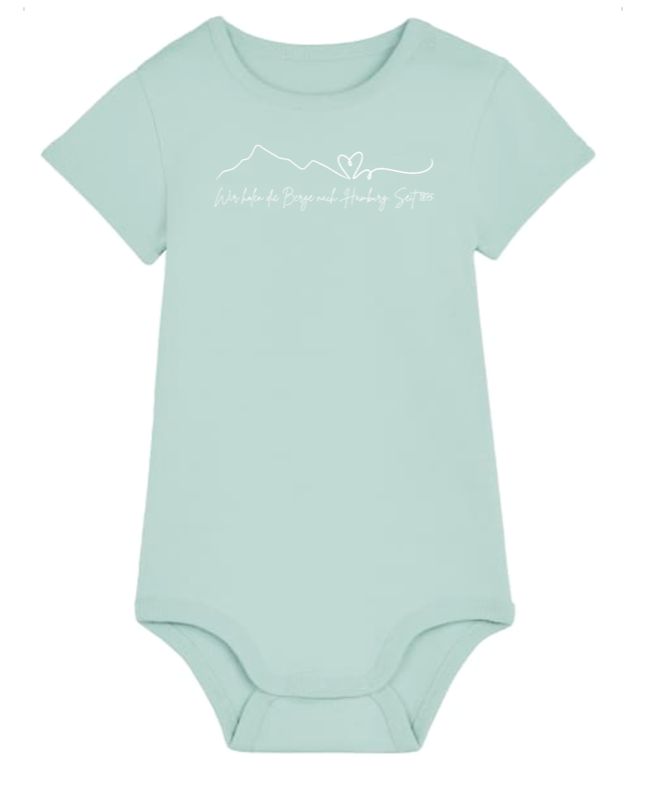 Kurzärmeliger Baby-Body Berge & Herz