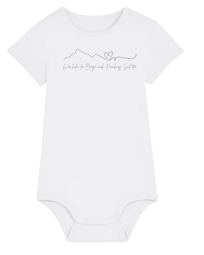 Kurzärmeliger Baby-Body Berge & Herz