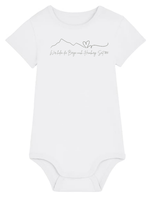 Kurzärmeliger Baby-Body Berge & Herz