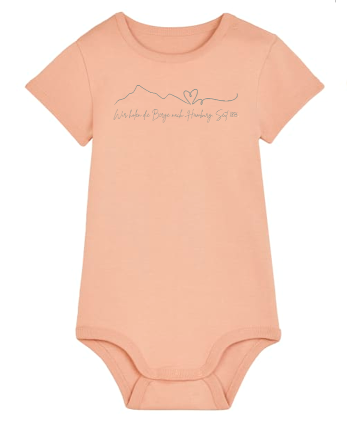 Kurzärmeliger Baby-Body Berge & Herz