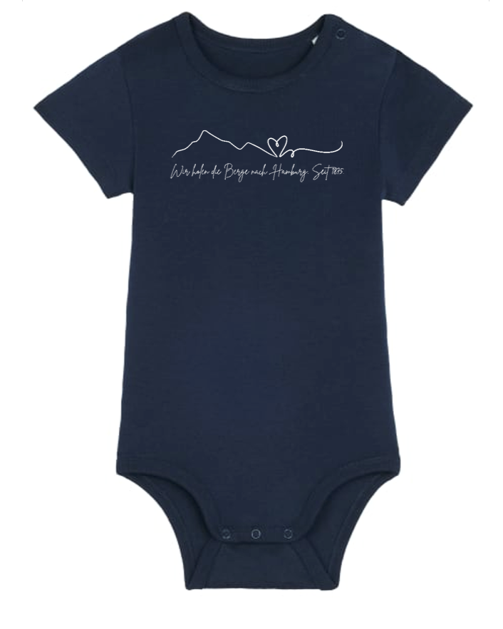 Kurzärmeliger Baby-Body Berge & Herz